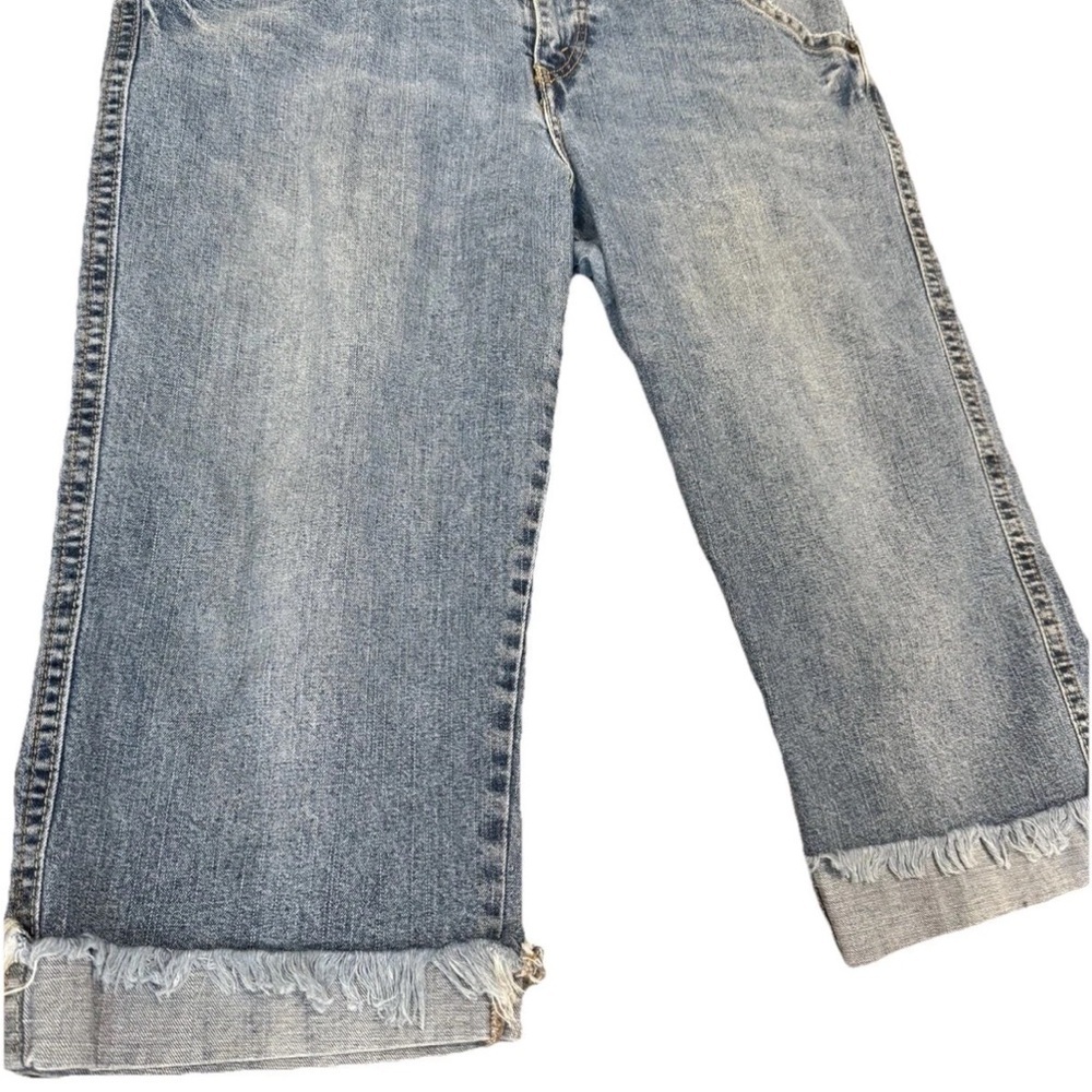 Levi’s Slouch Y2K Vintage Low Rise Wide Leg Cuffed Hem Capri Jeans Women Size18 - Picture 3 of 8